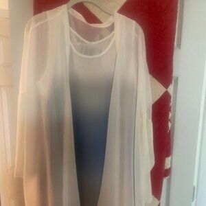 MARLA WYNNE CHIFFON TANK & CHIFFON TOPPER - L - NEW WITH TAGS